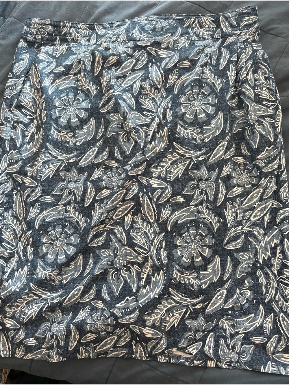 Women's Navy Blue Floral Print Skirt